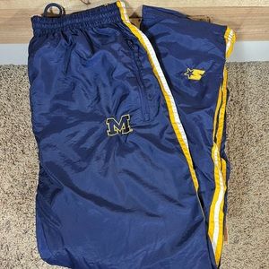 Vintage 90’s Starter Team University of Michigan Wolverines Pants, Mens L, Blue